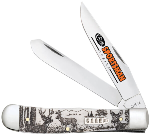 174882 Case Trapper Deer 4-1/8″ 2-Blade Natural Bone