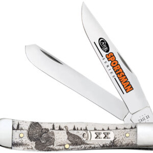Case Trapper Turkey 2-Blade Folding Knife, Natural Bone