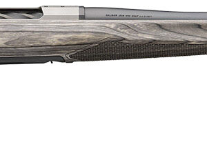 Browning 036092299 X-Bolt 2 Hunter Full Size 6.8 Western 3+1 24″  Matte Blued Threaded Sporter Barrel, Drilled & Tapped Stainless Steel Receiver, Fixed Gray Laminate Stock, Radial Muzzle Brake