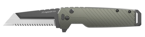 177002 Outdoor Edge XDS430AC Razor XD4 3″ Folding Serrated 420J2 SS Blade Green