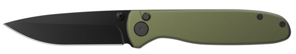 Outdoor Edge DK1C Dirk  3.25″ Folding Drop Point Plain Black Oxide 8Cr13MoV SS Blade Green Anodized