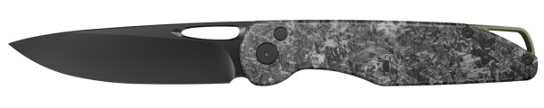 177016 Outdoor Edge KN1C Kaytan 3.30″ Drop Point Plain Black Oxide 8Cr13MoV SS Blade Carbon Fiber Handle