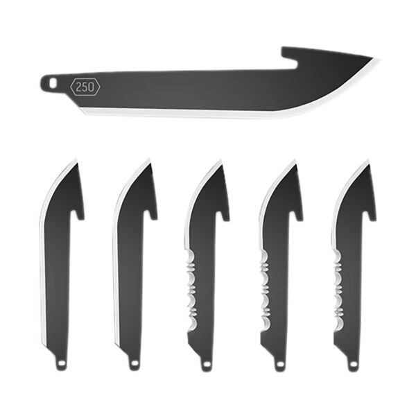 Outdoor Edge RRC25K6C   2.50″ Drop Point Plain/Serrated Black Oxide 420J2 SS Blade 6 Blades