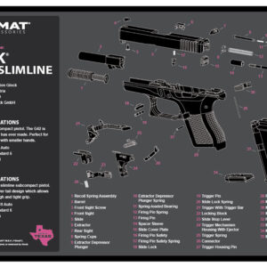 TekMat TEKR17GLOCKG3PNK Glock Gen 3 Cleaning Mat Pink Rubber 11″x17″ Glock Gen 3 Parts Diagram