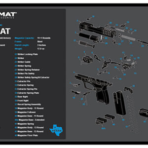 TekMat TEKR17HELLCATBLU Springfield Armory Hellcat Cleaning Mat Black/Blue/White Rubber 11″x17″ Springfield Hellcat Parts Diagram