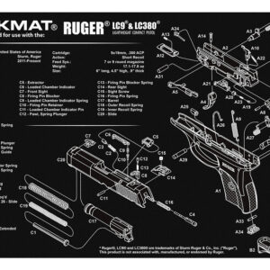 TekMat TEKR17RUGERLC9 Ruger LC9 Cleaning Mat Black/White Rubber 11″x17″ Ruger LC9 Parts Diagram