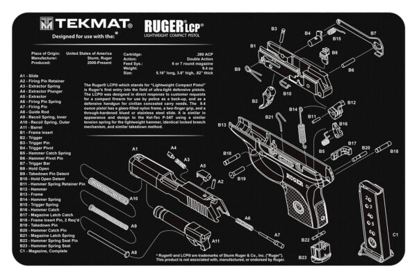177701 TekMat 11×17 Ruger LCP Cleaning Mat