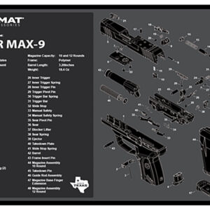 TekMat Ruger Max 9 Cleaning Mat Black/White 11×17