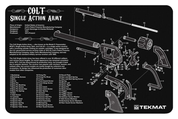 TekMat TEKR17SAA 11″x17″ Rubber Cleaning Mat – Colt Diagram