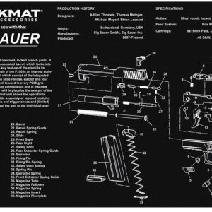 TekMat TEKR17SIGP250 Sig Sauer P250 Cleaning Mat Black/White Rubber 11″x17″ Sig Sauer P250 Parts Diagram
