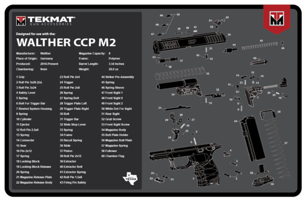 TekMat Walther CCP M2 Cleaning Mat 11×17 Black/White