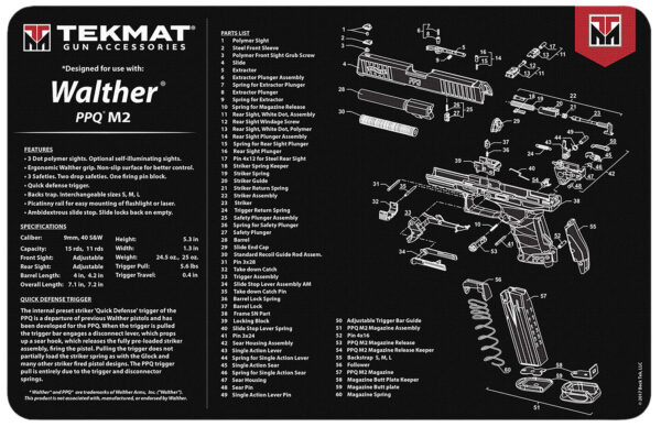 TekMat Walther PPQ Mod 2 Cleaning Mat Rubber