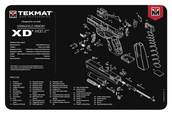 177711 TekMat 11×17 Cleaning Mat – Springfield Armory XD Mod.2