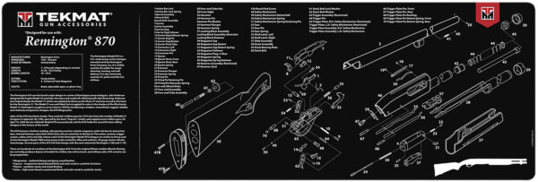TekMat TEKR36REM870 Remington 870 Cleaning Mat Black/White Rubber 12″x36″ Remington 870 Parts Diagram