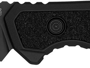 Kershaw 7105 Launch 16 Automatic 3.45″ Folding Tanto Part Serrated Plain Black Cerakote CPM M4 Steel Blade, Black Cerakote Aluminum Handle