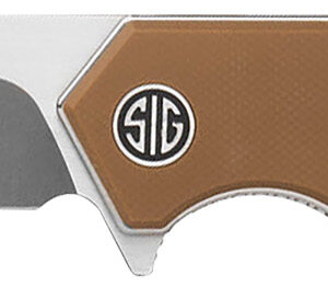 Sig Sauer Knives TS8SBRN Tsuru  3.30″ Folding Tanto Plain Satin 154CM SS Blade, 4.20″ Coyote Brown G10 Handle