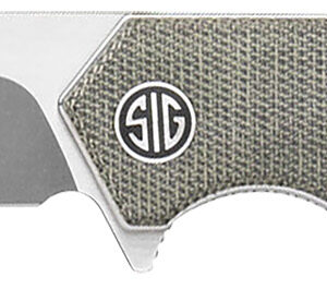 Sig Sauer Knives TS8SG Tsuru  3.30″ Folding Tanto Plain Satin 154CM SS Blade, 4.20″ Green Canvas Micarta Handle