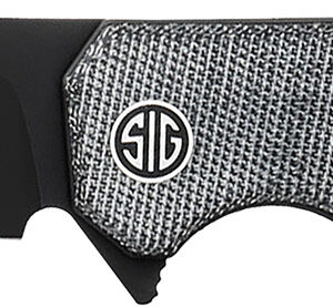 Sig Sauer Knives KA8BB Karak  3.25″ Folding Wharncliffe Plain Black PVD Nitro-V Blade, 4″ Salt & Pepper Micarta Handle