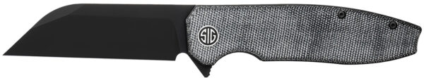 Sig Sauer Knives KA8BB Karak  3.25″ Folding Wharncliffe Plain Black PVD Nitro-V Blade, 4″ Salt & Pepper Micarta Handle