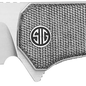 Sig Sauer Knives XI6SB Xiphos  3.40″ Folding Modified Tanto Plain Satin Nitro-V Blade, 4.20″ Salt & Pepper Micarta Handle