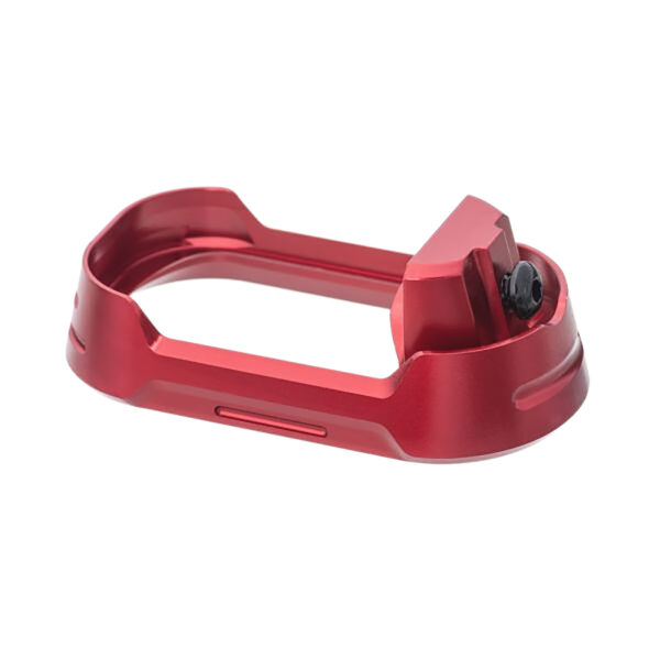 178351 Tyrant CNC TDG19G34MWREDBLKSCRW Magwell Fits Glock 19 Gen 3-4 Red Aluminum