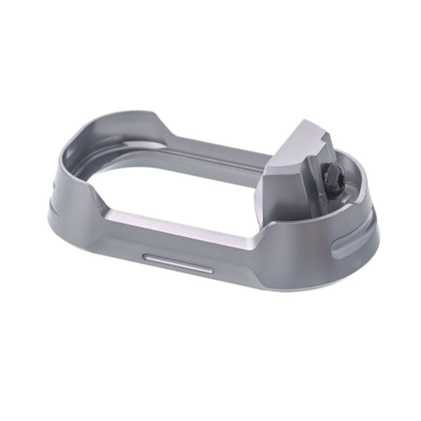 178352 Tyrant CNC TDG19G34MWGREYBLKSCRW Magwell Fits Glock 19 Gen 3-4 Grey Aluminum
