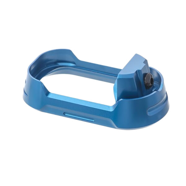 178353 Tyrant CNC TDG19G34MWBLUEBLKSCRW Magwell Fits Glock 19 Gen 3-4 Blue Aluminum