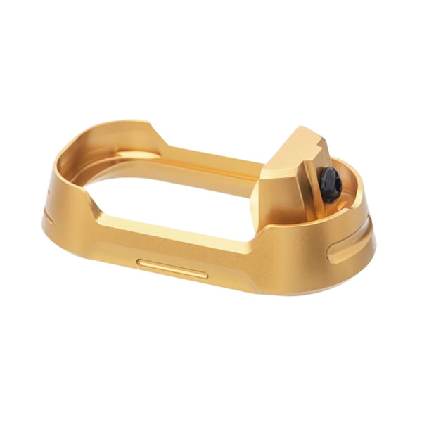 178354 Tyrant CNC TDG19G34MWGLDBLKSRW Magwell Fits Glock 19 Gen 3-4 Gold Aluminum