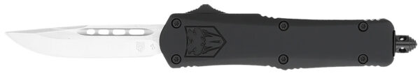 178710 CobraTec Knives SBFS3DNS FS-3 Small 2.75″ OTF Drop Point Plain D2 Steel Blade, 4.25″ Black Aluminum Alloy Handle