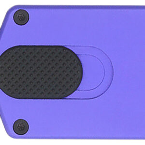 CobraTec Knives CTASPPUR ASP  1.94″ OTF Dagger Plain D2 Steel Blade, 3.31″ Purple Aluminum Handle
