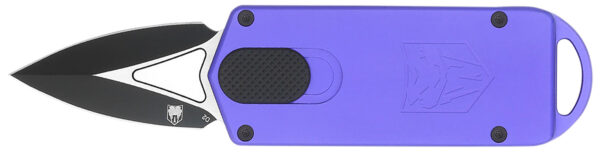 CobraTec Knives CTASPPUR ASP  1.94″ OTF Dagger Plain D2 Steel Blade, 3.31″ Purple Aluminum Handle