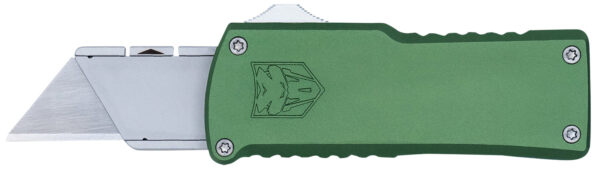 CobraTec Knives CTOTFUTODG Utility  OTF Plain Aluminum Blade, 3.38″ OD Green Aluminum Handle