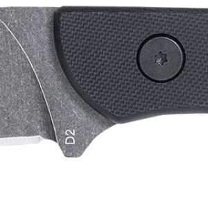 CobraTec Knives SD2DNSBLKGEN2 Skinner Gen II 3.50″ Folding Plain Stonewashed D2 Steel Blade, 4.31″ Black w/Finger Ring G10 Scales Handle