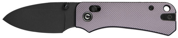 179363 Civivi Knives C23074-2 Baby Banter 2 2.34″: Folding Drop Point Plain Black Stonewashed Nitro-V Steel Blade, Purple Textured Aluminum Handle