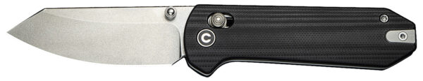 Civivi Knives C23073-1 Yonder  2.88″ Folding Spey Point Plain Stonewashed 14C28N Steel Blade, Black Textured G10 Handle