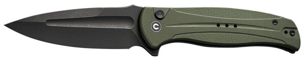 179374 Civivi Knives C23053-2 Incindie 3.48″ Folding Spear Point Plain Black Stonewashed 14C28N Steel Blade, OD Green Textured G10 Handle