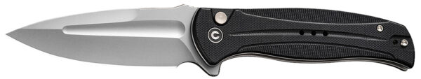Civivi Knives C23053-3 Incindie  3.48″ Folding Spear Point Plain Stonewashed 14C28N Steel Blade, Black Textured G10 Handle