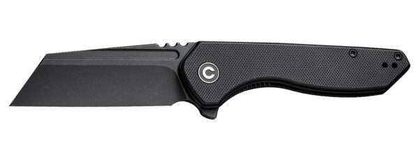 Civivi Knives C23036-1 ExOne  2.94″ Folding Reverse Tanto Plain Black Stonewashed Nitro-V Steel Blade, Black Textured G10 Handle