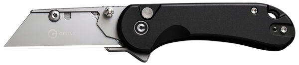 CIVIVI Elementum Utility Knife — Black Aluminum, 3 Extra Blades