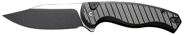 179380 Civivi Knives C23040B-1 Stormhowl 3.30″ Folding Clip Point Plain Black Stonewashed Nitro-V Steel Blade, Milled Black Aluminum Handle