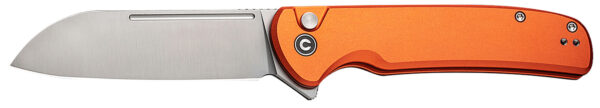 179385 Civivi Knives C20022B-2 Chevalier II EDC 3.47″ Folding Sheepsfoot Plain Satin 14C28N Steel Blade, Orange Aluminum Handle