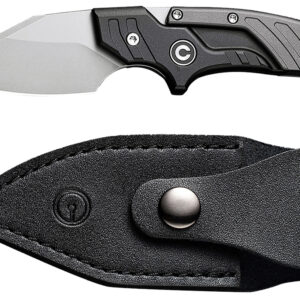 Civivi Knives C21036-3 Typhoeus  2.27″ Adjustable Fixed Stonewashed Plain 14C28N Steel Blade, 3.98″ Black/Gray Textured Aluminum Handle