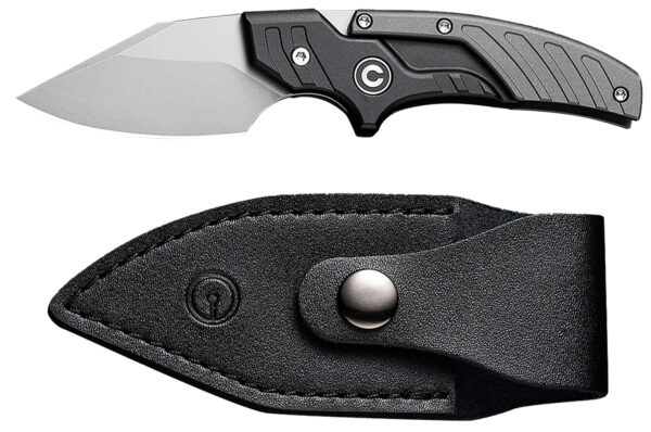 179387 Civivi Knives C21036-3 Typhoeus 2.27″ Adjustable Fixed Stonewashed Plain 14C28N Steel Blade, 3.98″ Black/Gray Textured Aluminum Handle