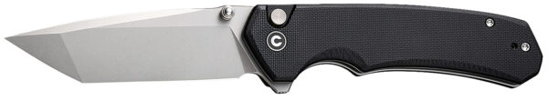 179388 Civivi Knives C19059C-1 Brazen 3.46″ Folding Tanto Plain Stonewashed D2 Steel Bladen Black Textured G10 Handle