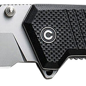 Civivi Knives C23024-1 Bhaltair  3.98″ Folding Tanto Plain Stonewashed 14C28N Steel Blade, Black Textured G10 Handle