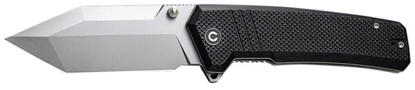 179391 Civivi Knives C23024-1 Bhaltair 3.98″ Folding Tanto Plain Stonewashed 14C28N Steel Blade, Black Textured G10 Handle