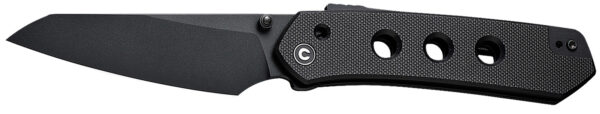 Civivi Knives C22036-1 Vision FG  3.54″ Folding Tanto Plain Black Nitro-V Steel Blade, Black Textured G10 Handle