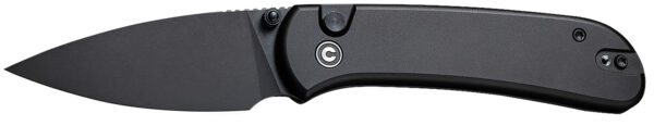 Civivi Knives C22030E-1 Qubit  2.98″ Folding Drop Point Plain Black Stonewashed 14C28N Steel Blade, Black Aluminum Handle