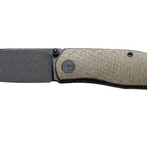 Civivi Knives C22007-2 Sokoke  EDC 3.35″ Folding Drop Point Plain Black Stonewashed 14C28N Steel Blade, Green Textured Burlap Micarta Handle