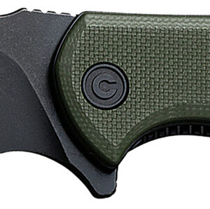Civivi Knives C18026C-1 Praxis  Mini 2.98″ Folding Drop Point Plain Black Stonewashed D2 Steel Blade, OD Green Textured G10 Handle